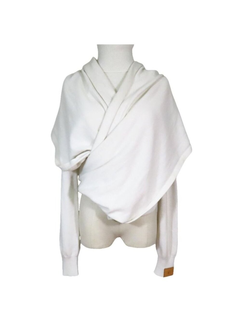 Louis Vuitton Cashmere High Gauge Knit Sweater Shawl Docking Long Sleeve